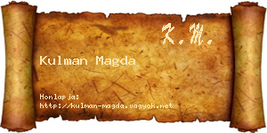 Kulman Magda névjegykártya